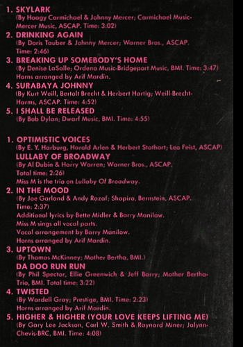 Midler,Bette: Same, Atlantic (ATL 40 517), D, 1973 Typ: LP Best.-Nr.: V6455 Preis: 7,50 Euro.