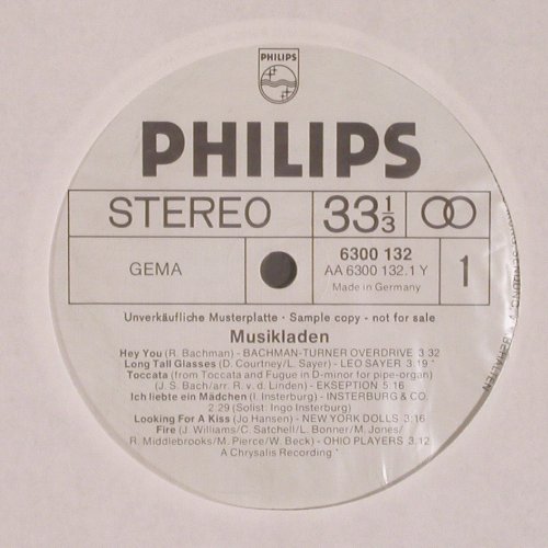 V.A.Musikladen: BTO, Leo Sayer,Ekseption wh.Muster, Philips (6300 132), D,12Tr.Foc Typ: LP Best.-Nr.: V6502 Preis: 5,00 Euro.