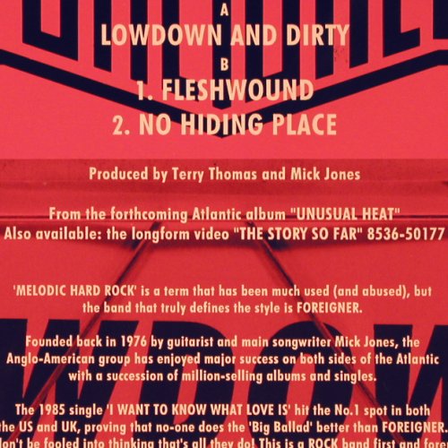 Foreigner: Lowdown And Dirty +2, Atlantic (7567-86018-0), D, 1991 Typ: 12" Best.-Nr.: V6564 Preis: 5,00 Euro.