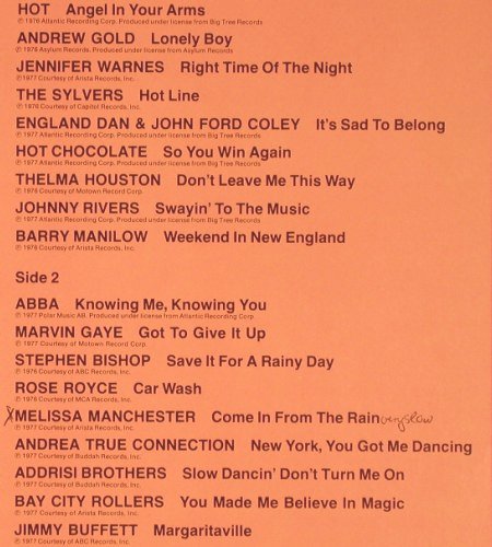 V.A.Solid Gold: Hot, Abba.. Jimmy Buffett, 18 Tr., Ronco (R2160), US, 1977 Typ: LP Best.-Nr.: V6589 Preis: 5,00 Euro.