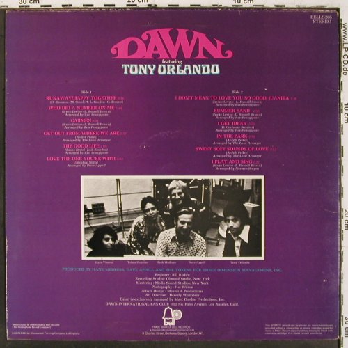Dawn feat.Tony Orlando: Same, m /vg+, BELL(BELLS 205), UK, 1972 - LP - V6726 - 6,00 Euro