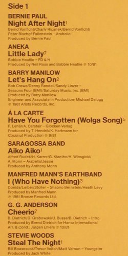 V.A.Hits International Super 20: Neu'82, Ariola (204 444-502), D, 1981 Typ: LP Best.-Nr.: V6791 Preis: 4,00 Euro.