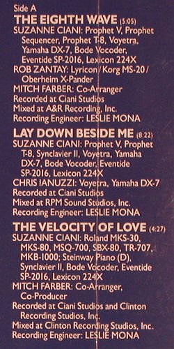 Ciani,Suzanne: The Velocity Of Love, FS-New sealed, RCA (RL87125), D, 1985 Typ: LP Best.-Nr.: V6915 Preis: 20,00 Euro.