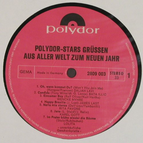 V.A.Polydor - Stars gr&uuml;&szlig;en...: James Last, Slade, Who, Bee Gees.., Polydor, Promo(2809 003), D, 1972 - LP - V6964 - 5,00 Euro