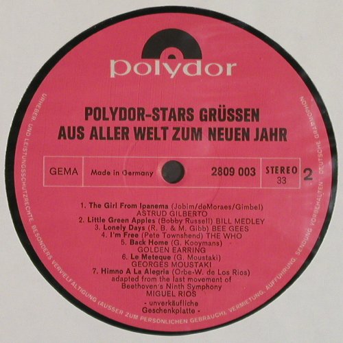 V.A.Polydor - Stars gr&uuml;&szlig;en...: James Last, Slade, Who, Bee Gees.., Polydor, Promo(2809 003), D, 1972 - LP - V6964 - 5,00 Euro