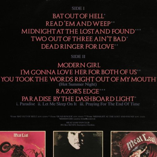 Meat Loaf: Hits Out Of Hell, Epic (EPC 450447 1), NL, 1984 Typ: LP Best.-Nr.: V6987 Preis: 6,00 Euro.
