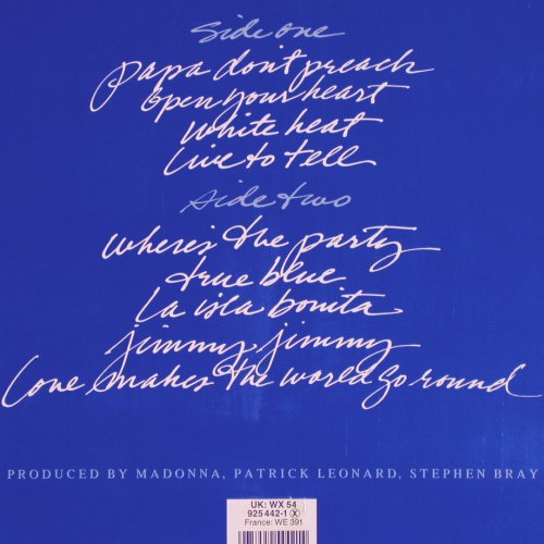 Madonna: True Blue, Sire (925 442-1), D, 1986 Typ: LP Best.-Nr.: V7017 Preis: 7,50 Euro.