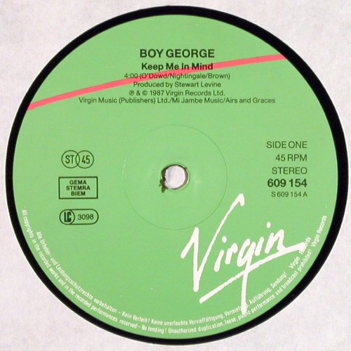 Boy George: Keep Me In Mind, State of Love +1, Virgin(609 154-213), D, 1987 - 12inch - V7073 - 4,00 Euro