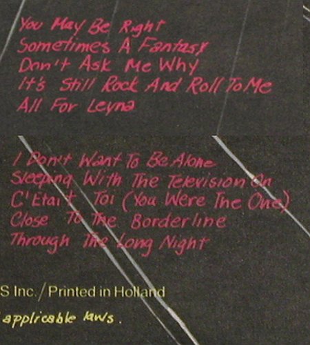 Joel,Billy: Glass Houses, CBS(CBS 86 108), NL, 1980 - LP - V7077 - 6,00 Euro