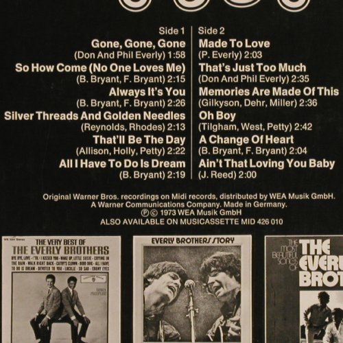 Everly Brothers: Star-Collection, Ri, m /vg+, Midi(MID 26 010), D, 1973 - LP - V7208 - 5,00 Euro