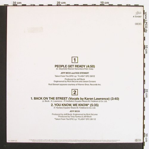 Beck,Jeff & Rod Stewart: People Get Ready+2, m &sol;vg+, Epic (A 12-6387), NL, 1986 Typ: 12" Best.-Nr.: V7212 Preis: 4,00 Euro.