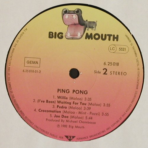 Ping Pong: Same, m &sol;vg+, wol, Big Mouth (6.25018 AP), D, 1982 Typ: LP Best.-Nr.: V7213 Preis: 4,00 Euro.