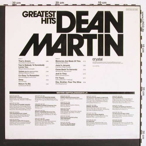 Martin,Dean: Greatest Hits, Capitol/Crystal(048 CRY 50708), D,  - LP - V7232 - 5,00 Euro