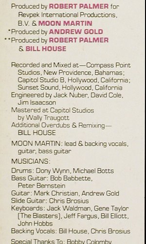 Moon Martin: Mystery Ticket, Capitol(064-400 087), D, 1981 - LP - V7249 - 5,00 Euro