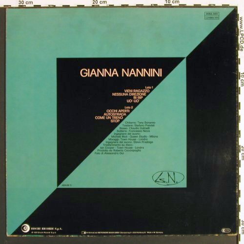 Nannini,Gianna: G.N., Dischi Ricordi (0065.020), D, 1981 Typ: LP Best.-Nr.: V7273 Preis: 6,00 Euro.