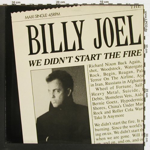 Joel,Billy: We Didn't Start The Fire+2, CBS (655300 6), NL, 1989 Typ: 12" Best.-Nr.: V7392 Preis: 5,00 Euro.