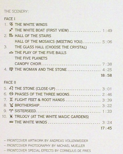 Vollenweider,Andreas: White Winds, CBS (CBS 26195), NL, 1984 Typ: LP Best.-Nr.: V7533 Preis: 9,00 Euro.