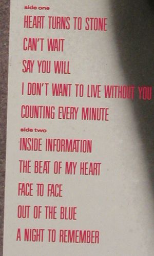 Foreigner: Inside Information, Foc,Sample Stol, Atlantic (781 808-1), D, 1987 Typ: LP Best.-Nr.: V7546 Preis: 5,00 Euro.