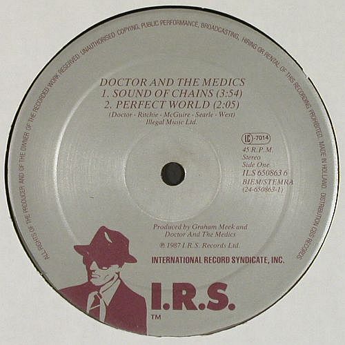 Doctor & The Medics: Sound of Chains+3, I.R.S. (ILS 650863 6), NL, 1987 Typ: 12" Best.-Nr.: V7597 Preis: 5,00 Euro.