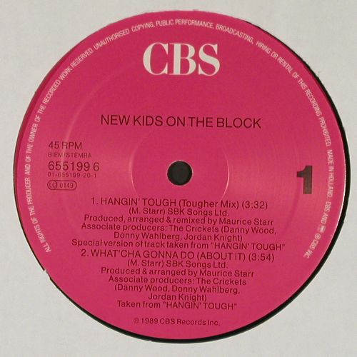 New Kids On The Block: Hangin' Tough*2+2, CBS (655 199 6), NL, 1989 Typ: 12" Best.-Nr.: V7682 Preis: 4,00 Euro.