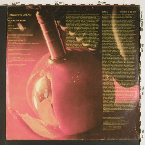 Tangerine Dream: Same, Quichotte Part 1 & 2, m &sol;vg+, Amiga (blue) (8 55 819), DDR, 1981 Typ: LP Best.-Nr.: V7796 Preis: 9,00 Euro.