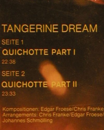 Tangerine Dream: Same, Quichotte Part 1 & 2, m &sol;vg+, Amiga (blue) (8 55 819), DDR, 1981 Typ: LP Best.-Nr.: V7796 Preis: 9,00 Euro.