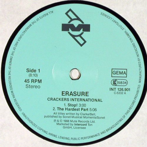 Erasure: Crackers International, 4 Tr., Mute(INT 126.901), D, 1988 - 12inch - V7810 - 5,00 Euro
