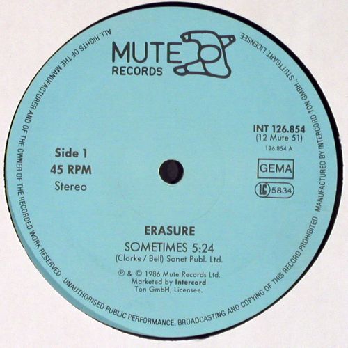 Erasure: Sometimes/Sexuality/Say What, Mute(INT 126.854), D, 1986 - 12inch - V7812 - 6,00 Euro