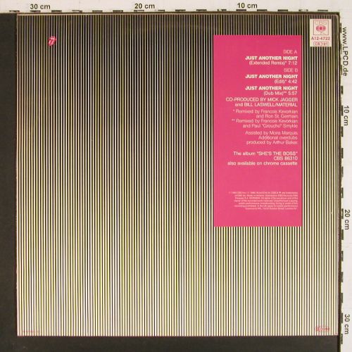 Jagger,Mick: Just Another Night*3, m-&sol;vg+, CBS (CBSA 12-4722), NL, 1985 Typ: 12" Best.-Nr.: V7862 Preis: 6,00 Euro.