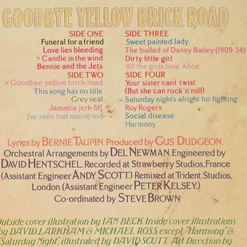 John,Elton: Goodbye Yellow Brick Road, DJM(0084.202), D, 1973 - 2LP - V7919 - 7,50 Euro