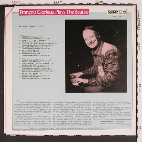 Beatles by Francois Glorieux: plays the Beatles (improvisations), Vanguard (VSD 79417), US, CO, 1978 Typ: LP Best.-Nr.: V8045 Preis: 9,00 Euro.