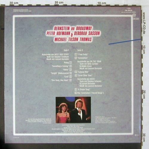 Hofmann,Peter & Deborah Sasson: Bernstein on Broadway, CBS &sol; H&ouml;rZu (FM 39535), NL, 1985 Typ: LP Best.-Nr.: Y1870 Preis: 5,00 Euro.