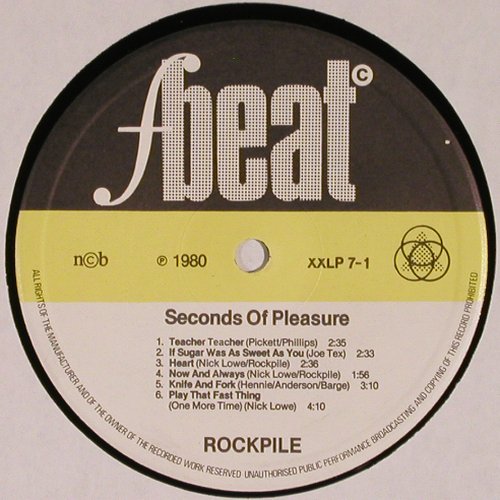 Rockpile: Seconds Of Pleasure,Foc, F Beat(X XLP7), UK/Scan., 1980 - LP - V4090 - 7,50 Euro