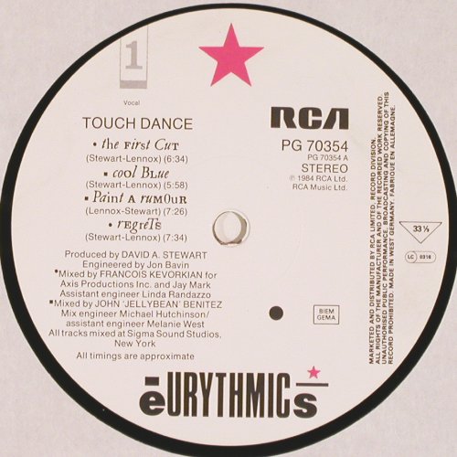 Eurythmics: Touch Dance, RCA(PG 70354), D, 1984 - LP - V4318 - 7,50 Euro