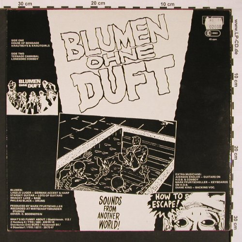 Blumen Ohne Duft: How To Escape, 4 Tr., What'sSoF. (SF 08), D, 1985 Typ: 12" Best.-Nr.: V5249 Preis: 5,00 Euro