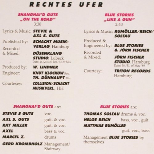 V.A.Elbground Vol.2: The Honx... Blue Storie, 4 Tr., Elbground & OK Radio (EG 002), D, 1989 Typ: 12" Best.-Nr.: V6198 Preis: 5,00 Euro.