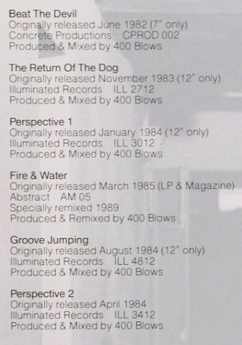 400 Blows: Yesterday,Today...A Retrosp 82-85, Pinpoint Records (572 91 202), D,like new, 1989 Typ: LP Best.-Nr.: V7079 Preis: 12,50 Euro.