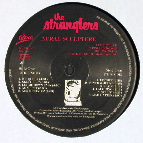 Stranglers: Aural Sculpture, Epic (EPC 26220), NL, 1984 Typ: LP Best.-Nr.: V7659 Preis: 6,00 Euro.