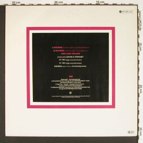 Eurythmics: Sexcrime * 2+1, Virgin (601 604-213), D, 1984 Typ: 12" Best.-Nr.: V7676 Preis: 6,00 Euro.