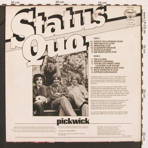 Status Quo: Same, m-/vg+ (1968-1970), Hallmark (HMA 260), UK, 1978 Typ: LP Best.-Nr.: V6603 Preis: 7,50 Euro.