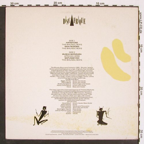Bhundu Boys / African Herb: Same, 4Tr., Discafrique Records (DIS 1), UK, 1985 Typ: 12" Best.-Nr.: V4868 Preis: 9,00 Euro