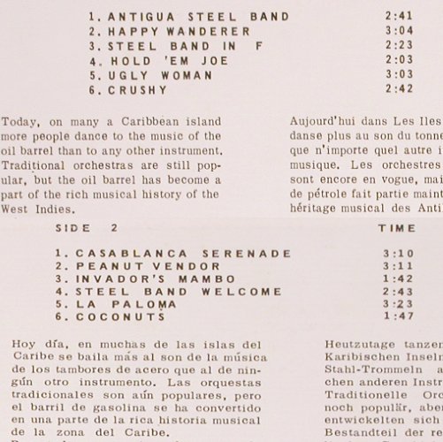 V.A.Steel Drum Jamboree: CasablSteel, BruteForce,Virgin Isl., Sounds of the Caribbean(SLP 728), US, 1963 - LP - V5211 - 12,50 Euro