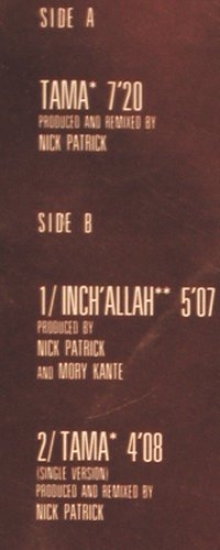 Kante,Mory: Tama (7:20) *2 / inch' Allah, Barclay(887 7141-1), D, 1988 - 12inch - V5212 - 4,00 Euro