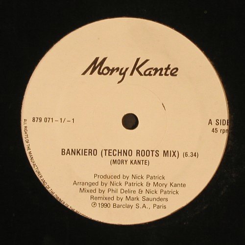 Kante,Mory: Bankiero *3 (Techno Roots Mix), Barclay(879 071), D, 1990 - 12inch - V5213 - 4,00 Euro