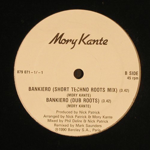 Kante,Mory: Bankiero *3 (Techno Roots Mix), Barclay(879 071), D, 1990 - 12inch - V5213 - 4,00 Euro