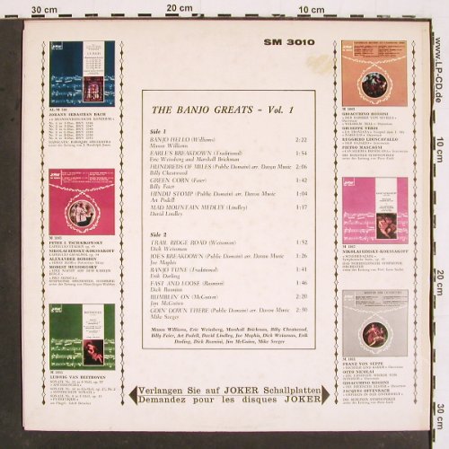 V.A.The Banjo Greats Vol.1: Mason Williams..Mike Seeger, instr., Joker(SM 3010/3020), I, 1966 - LP - V5298 - 6,00 Euro