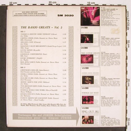 V.A.The Banjo Greats Vol.1: Jim Helms.. Clinch Mountain, instr., Joker(SM 3020), I, 1966 - LP - V5299 - 6,00 Euro