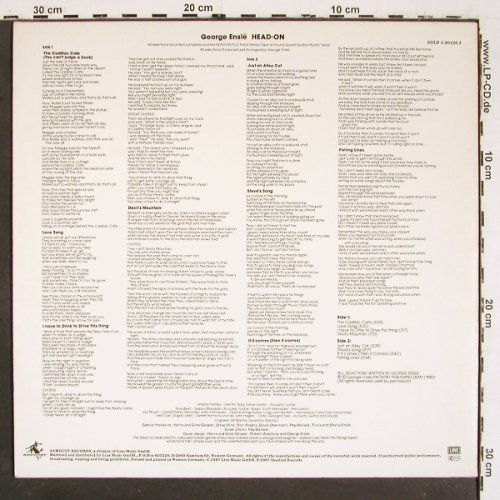 Ensle,George: Head-on, white Vinyl, Line (SDLP 4.00420 J), D, 1987 Typ: LP Best.-Nr.: V5729 Preis: 6,00 Euro