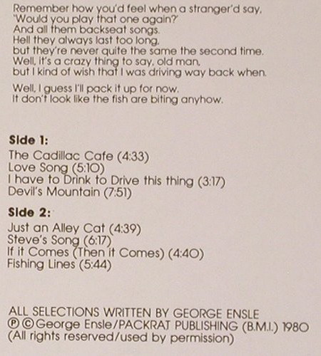 Ensle,George: Head-on, white Vinyl, Line (SDLP 4.00420 J), D, 1987 Typ: LP Best.-Nr.: V5729 Preis: 6,00 Euro