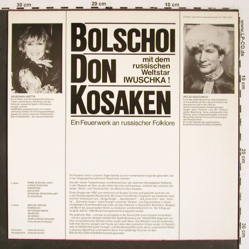 Bolshoi Don Kosaken: Same, Iwuschka Iwetta, RBM Records (9033), D, 1983 Typ: LP Best.-Nr.: V5752 Preis: 7,50 Euro